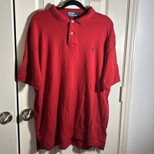 Polo Ralph Lauren Classic Polo‎ Red 100% Cotton Men's XL